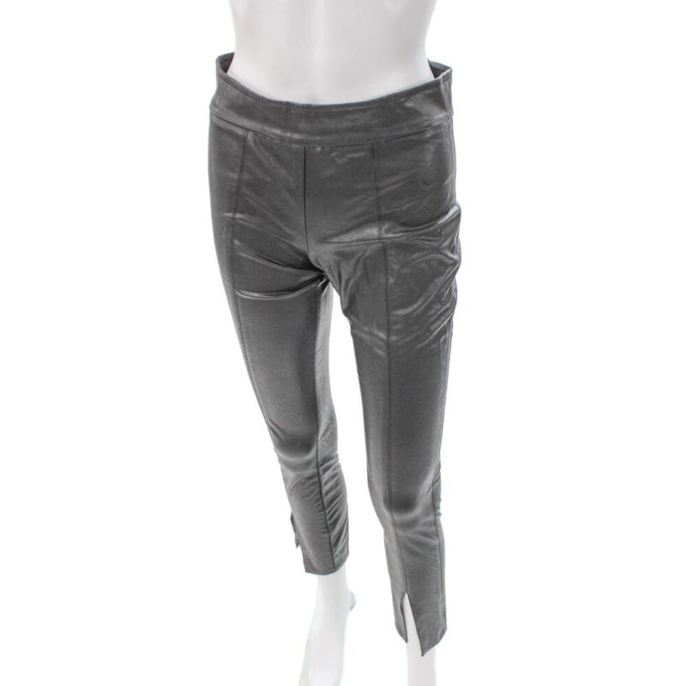 Avenue Montaigne Womens Ankle Faux Leather Gray Leggings Size 2